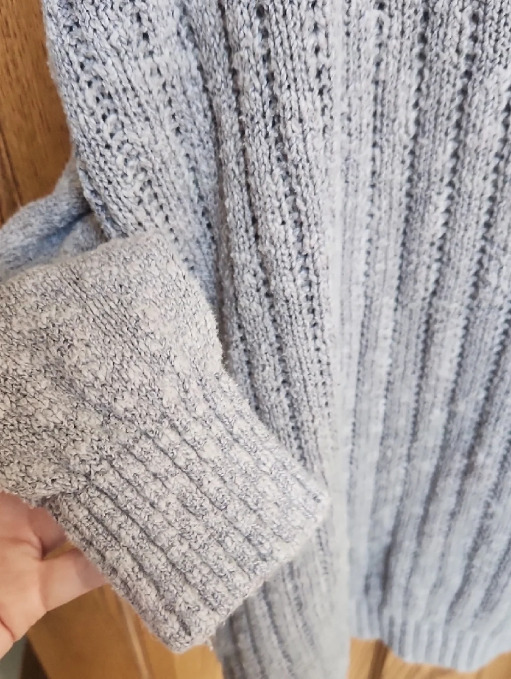 SO Gray Ribbed Open-Front Button Cardigan - Picture 7 of 8